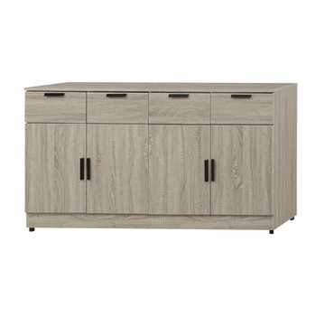 文創集  戴可洛5.4尺四門四抽低餐櫃-161x40x81m免組