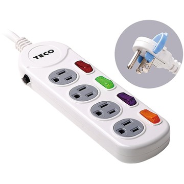 TECO東元四開四插轉接電源線組9尺