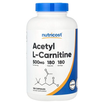 Nutricost, 乙醯左旋肉鹼，500 毫克，180 粒膠囊