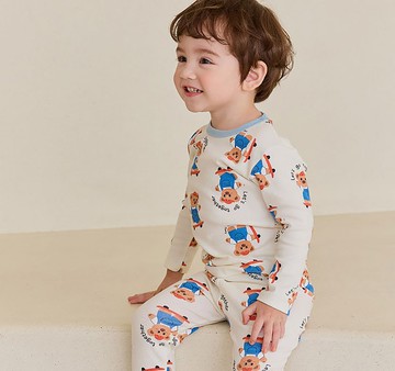 滑板熊熊日記-舒棉雲柔衣長袖韓國童裝-K51809