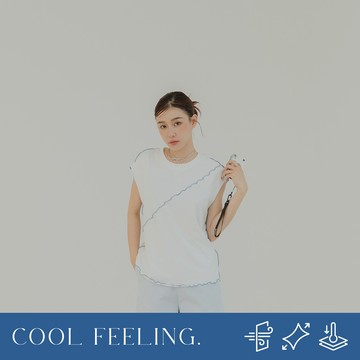 QUEENSHOP_ S 女裝 涼感木耳邊撞色無袖背心 三色售 現+預 【01150452】