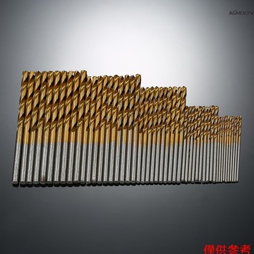 高速鋼鍍鈦麻花鑽頭 直柄鑽頭手電鑽 50支木工開孔鑽頭 1.0-3.0mm圓柄 1.0mmx10根 1.5mmx10根