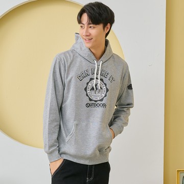 【OUTDOOR】山峰圖印花連帽大學T-淺灰色 ODC6252EGY (ODCLO)