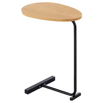 樂嫚妮 C型沙發邊桌 原木色 穩固底座 節省空間 適用於客廳和臥室