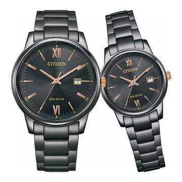 CITIZEN 星辰 PAIR 大三針羅馬光動能對錶(BM6976-72E+EW2316-79E)