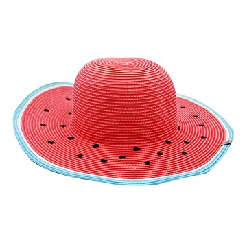 Flapjackkids 兒童防曬帽 質感精緻編織設計 UPF50+高防曬指數 超輕量透氣材質  西瓜  L 4~6歲