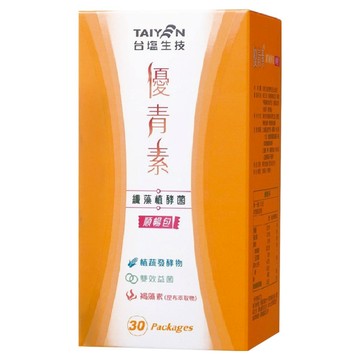 TAIYEN 台塩生技 優青素 纖藻植酵菌順暢包 植蔬發酵物x雙效益菌x褐藻素 促進新陳代謝 維持消化道機能  5g  30包  1盒
