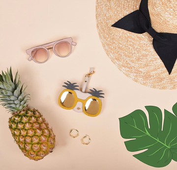 ANY DI 德國時尚真皮眼鏡包-深海的大鳳梨