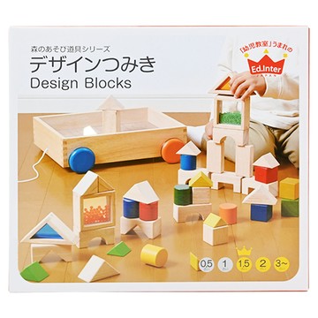 Ed.Inter 知育積木手拉車 41件裝 木製積木玩具  1盒  multicolor