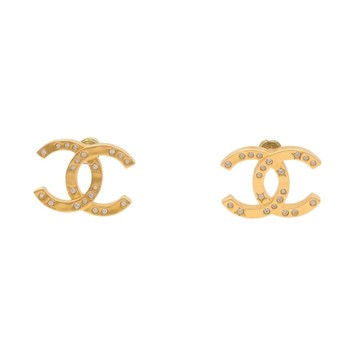 CHANEL 香奈兒 CC Logo Star 針式耳環 ABE517 【二手名牌BRAND OFF】