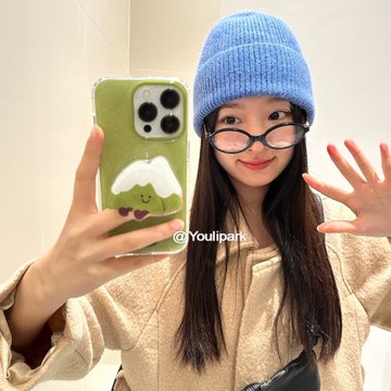 由里公園ins可愛小清新抹茶綠雪山支架15適用16pro蘋果16ProMax手機殼iPhone16全包14新款14Promax保護套13女