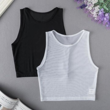 夏季韓版女裝內搭假領子女修身半截網紗假衣領子性感無袖打底背心