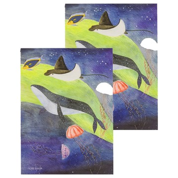 conifer 綠的事務 膠裝易撕筆記本 柔伊插畫 深海樂章 16K 橫線  2本