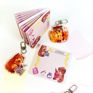 【Wom!袋熊看電影 Comment】水彩插畫 便條紙 不黏 Memo紙