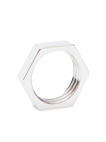 Maison Margiela - hexagonal polished ring - women - Brass - 7 - Silver