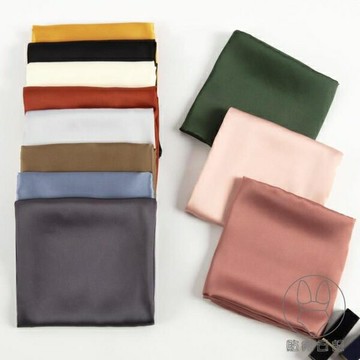 素色小方巾女韓國絲巾氣質百搭空姐職業時尚紗巾【倪醬小鋪】