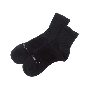 FootSpa足弓加強萊卡氣墊短襪 - M素黑