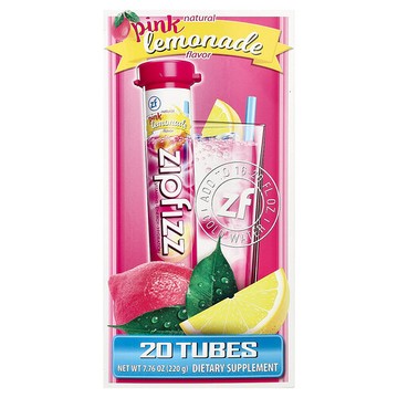 Zipfizz, 含維生素 B12 的健康運動能量營養粉，粉色檸檬水，20 管，每管 0.39 盎司（11 克）