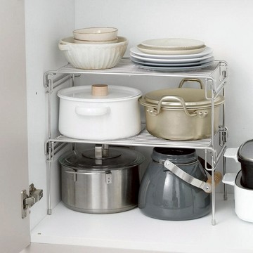 304不鏽鋼可層疊桌上/水槽下兩用置物架 單一規格