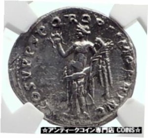 アンティークコイン TRAJAN Rome Authentic Ancient Silver Genuine Roman Coin VICTORY NGC i72072 103AD