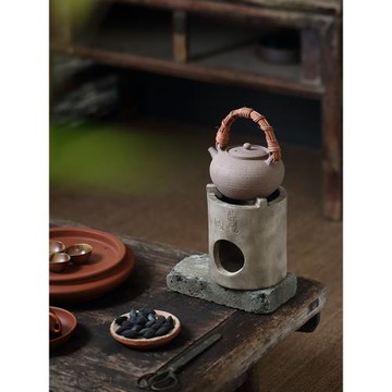 復古白泥炭爐功夫茶具陶爐家用茶爐煮茶器戶外碳爐火炭燒水煮茶爐