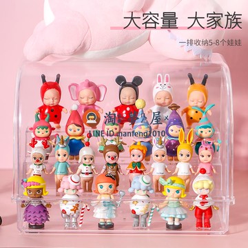 盲盒收納展示盒 手辦收納盒 桌面陳列架 亞克力泡泡瑪特別墅 透明防塵多層收納架【淘夢屋】