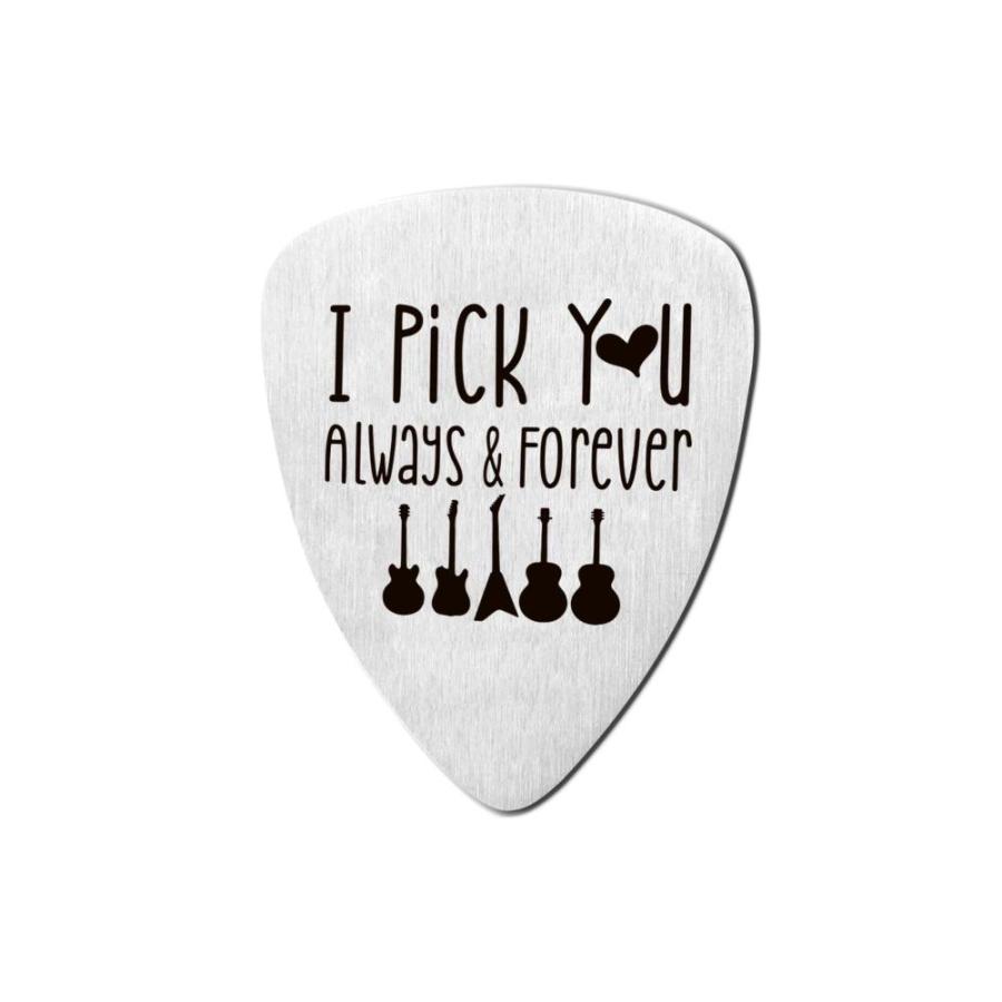 Best Love Guitar Pick Gifts, I Pick You Always and Forever Stainless Steel