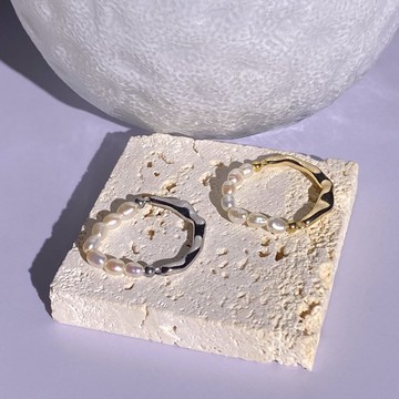 蝴蝶結造型珍珠戒指