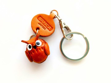貓頭鷹 動物 迷你 真皮鑰匙圈 手作日本製 立體造型 VANCA