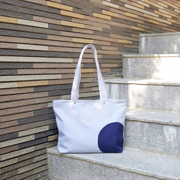 圓點原創設計帆布大容量托特包#天空藍