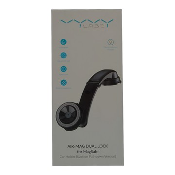 VYVYLABS Air Mag雙鎖磁吸支架 連桿式版 for MagSafe 真空吸盤下拉版本  黑色  1個