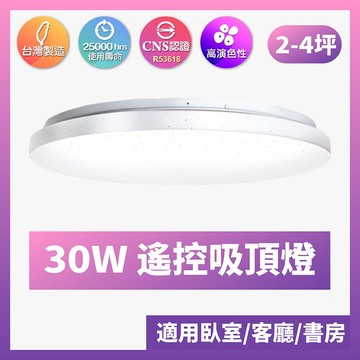 台灣製造｜超薄吸頂燈｜ F28-閃耀超薄-30W遙控