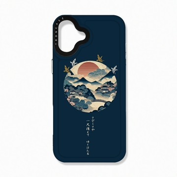 iPhone 16 Plus 殼 TRON iPhone 16 PLUS 圓形復古山水畫系列 太空殼 透白款 手機殼