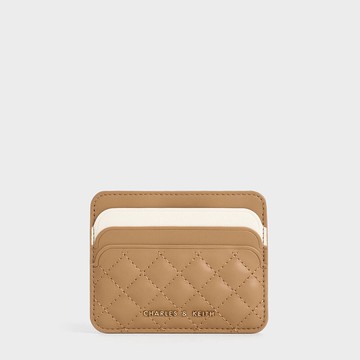 撞色菱格票卡夾