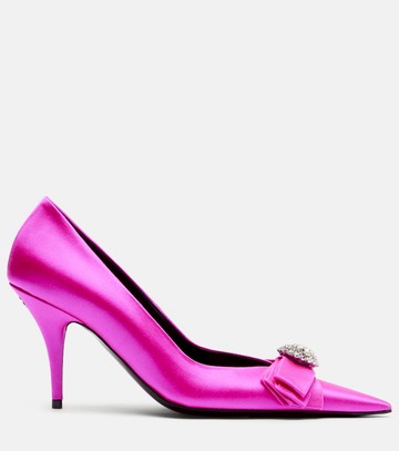 Balenciaga Avenue Palazzo 90 embellished satin pumps