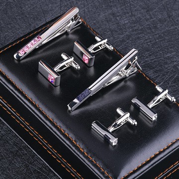 兩套大禮盒男士正裝商務領帶夾袖扣套裝職業百搭簡約扣夾子領夾男