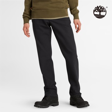 Timberland 男款黑色帆布休閒長褲|A6FW1001