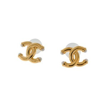 CHANEL 香奈兒 大C仿珠造型穿式耳環 (金色)