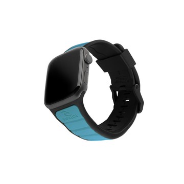 UAG X RIP CURL Apple Watch 42/44/45/46/49mm 雙色矽膠運動錶帶-綠松黑