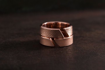 革紋 紅銅戒指 Emboss Texture Ring