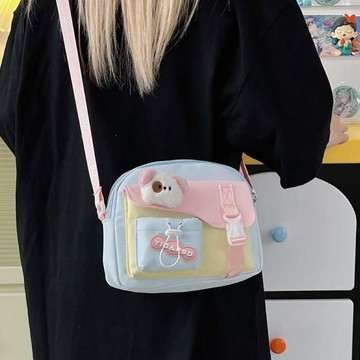 Bag House👜 簡約休閒輕便多彩單肩包日係百搭斜挎包女大學生私物包通懃高顔值