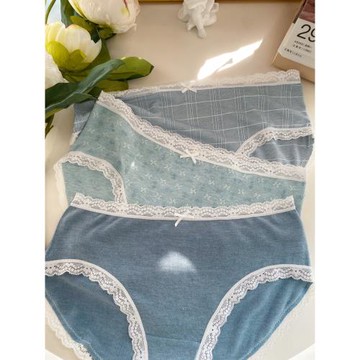 三條裝純棉內褲柔軟舒適中腰少女印花組合盒裝三角褲全棉短褲