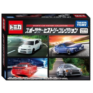 【美國媽咪】TOMICA 歷代跑車車組 跑車 一組四台車 EVO 硬皮鯊 RX-7 S15 TM19442 合金車