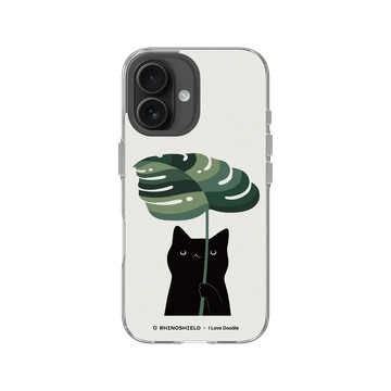 iPhone 16 Clear 透明 - ilovedoodle (Lim Heng Swee) - Cat and Plant - Umbrella