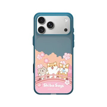 iPhone 17 Pro Max Clear (相機按鈕) 夜幕藍 - 柴語錄 Shiba Says - 賞櫻小確幸