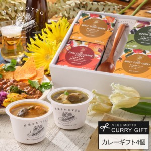 お歳暮 ギフト 野菜をMOTTO カレー ギフト  4個 セット スプーン付き ｜ 国産 野菜 本格 カレー レトルト グリーンカレー チリコンカン