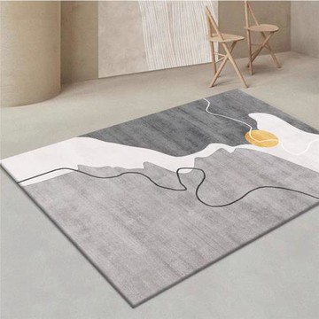 現代簡約客廳滿鋪圈絨地毯防滑茶幾毯侘寂風大面積高級比利時絨墊