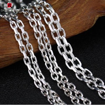 菊地健ken kikuchi平角鏈 素鏈項鏈925純銀太角鏈長款男女單鏈子