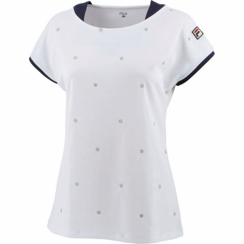 【 FILA】 テニスウェア レディース ゲームシャツ 2025SS　白　M FILA フィラ テニスウェア レディース ゲームシャツ EL0017