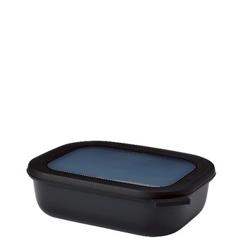 Mepal Cirqula 方形密封保鮮盒 1L(淺)-黑